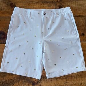 Under Armour Mens Drive Printed Golf Shorts Light‎ Blue/Gray Birds Size 36
